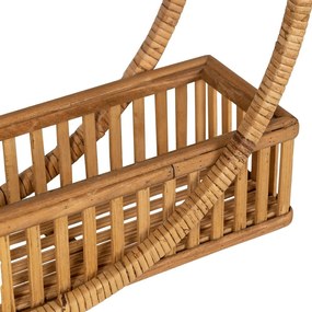 Wielopoziomowa rattanowa półka w naturalnym kolorze 45,5 cm – Ixia