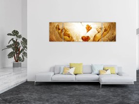 Obraz - Malowanie rąk pełnych miłości (170x50 cm)