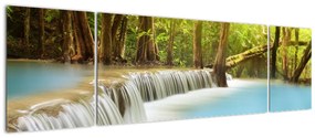 Obraz wodospadu Huai Mae Kamin w lesie (170x50 cm)