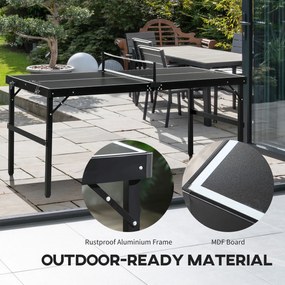 SPORTNOW Zestaw do Tenisa Stołowego dla Dzieci, Składany, z Zamkiem i Uchwytem, Rama Aluminiowa, 152x76x72 cm, Czarny