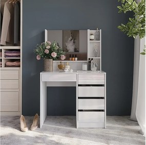 Stolik do przebierania biały/biały wysoki połysk 89.8x50.1x76 sherry