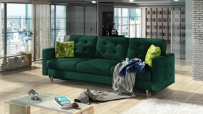 Sofa rozkładana z funkcją spania ASGARD VELVET zielona ELTAP