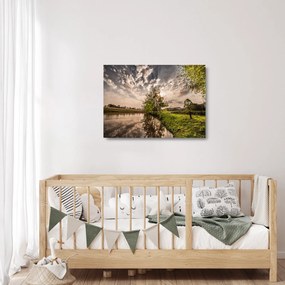 Obraz na szkle - natura z promieniami (70x50 cm)