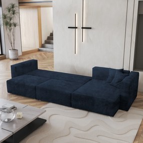 Masseno Narożnik TOLMO z funkcją spania i pojemnikiem na pościel Narozniki L, Rozkładana sofa - Niebieski, TILIA 77