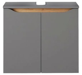 Szara szafka pod umywalkę bez baterii 60x53 cm Set 357 – Pelipal