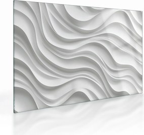 Obraz na szkle - 3D białe fale (70x50 cm)