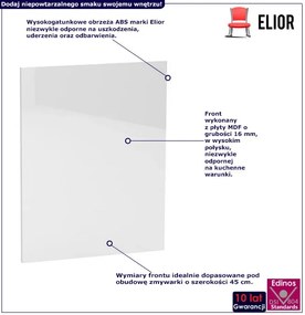 Biały front do zabudowy zmywarki B3-T83