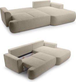 Narożnik VELO wolnostojący układ L strona Prawa z funkcją spania w tkaninie Coral 50