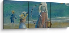 Obraz - Auguste Renoir, Figures on the Beach, reprodukcje (z zegarem) (90x30 cm)