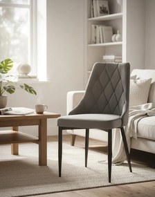 Szare tapicerowane pikowane krzesło A5-R59