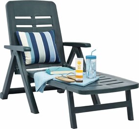 Zielony regulowany leżak ogrodowy z podłokietnikami Z2-B36