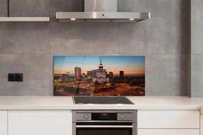 Panel Szklany Nocne Światła Warszawy