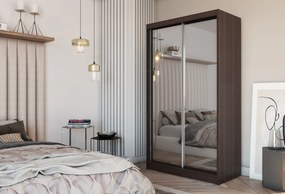 Szafa Przesuwna BELLINA 120 cm z Lustrem Szafa Dwudrzwiowa Wenge