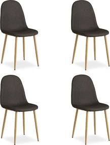 Zestaw krzeseł jadalnianych 44x88x45,5 cm, antracytowe krzesła typu Egg