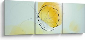 Obraz - Żółty motyl (z zegarem) (90x30 cm)