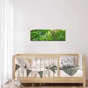 Obraz - Las (z zegarem) (90x30 cm)