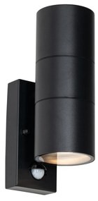 Kinkiet zewnętrzny czarny 2-punktowy AR70 z czujnikiem ruchu - Duo