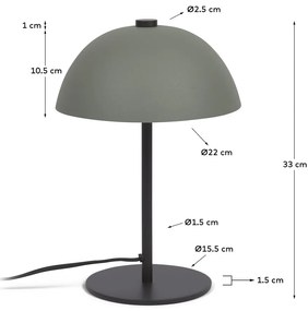 Zielona lampa stołowa z metalowym kloszem (wys. 33 cm) Aleyla – Kave Home