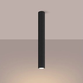 Lampa sufitowa minimalistyczny Gloow, aluminium - 1 źródło światła 3000K - L.6.5 x H.60 cm - czarny