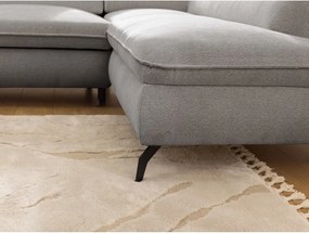 Jasnoszary narożnik z tkaniny szenilowej (prawostronny/w kształcie litery L) Marbeya – Ropez