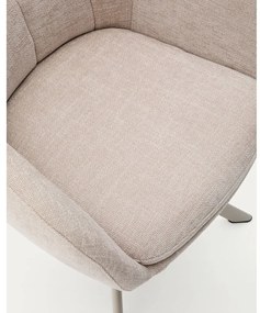 Beżowy tapicerowany fotel jadalniany z podłokietnikami Dorina – Kave Home