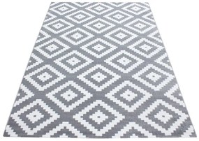 Dywan nowoczesny Plus Kwadraty szaro-kremowy 240 cm x 340 cm