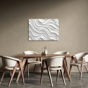 Obraz na szkle - 3D białe fale (70x50 cm)