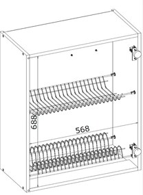 Kuchenna szafka modułowa wisząca z ociekaczem BELLA GC-60/72 kaszmir mat