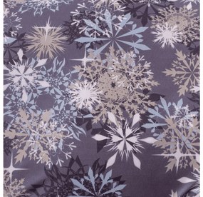 PrzytulneMieszkanie.pl PrzytulneMieszkanie.pl PrzytulneMieszkanie.pl Zestaw 2szt. pościeli z mikrofibry SNOWFLAKE niebiesko-szare + prześcieradło Jersey 180x200cm białe, podwójne łóżko