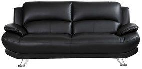 Kanapa 3-osobowa z ekoskóry MUSKO - Czarny