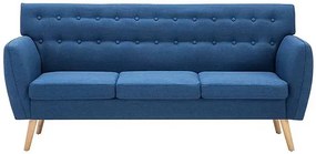 3-osobowa niebieska sofa pikowana - Lilia