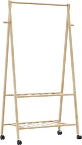 Wieszak na ubrania z półkami i kółkami 96cm B7-M29