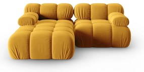 Żółta aksamitna sofa 191 cm Bellis – Micadoni Home