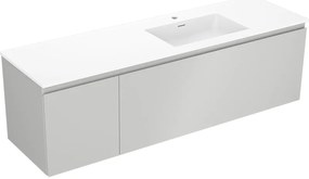 Mexen Orio szafka łazienkowa 160 cm z umywalką Otis prawą, 1S, 1D, szara mat/biała mat - 91A13-16047-3-BBFF62-W18P01