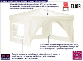 Kremowy namiot ogrodowy zamykany C7-D05