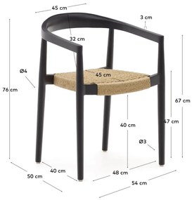 Czarne krzesła zestaw 4 szt. Ydalia – Kave Home