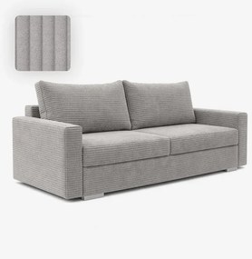 Sofa z Funkcją Spania DRAVOS Szara Sztruksowa Japandi