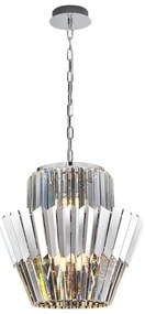 Żyrandol na łańcuchu DONNA 9xE14/40W/230V śr. 45 cm matowy chrom