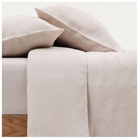 Szarobeżowa pościel jednoosobowa z mieszanki lnu 150x220 cm Simmel – Kave Home