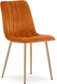 Terakotowe aksamitne krzesło LAVA