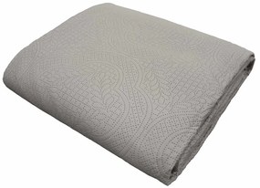 Szary pikowany zestaw narzuty na łóżko i poszewki na poduszkę z mikrowłókna 240x220 cm Romane – douceur d'intérieur