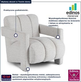 Szary fotel nowoczesny do salonu T7-K89