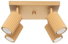 Plafon czteropunktowy KARBON 4 złoty kwadratowy SOLLUX  LIGHTING