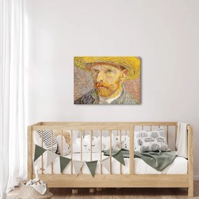 Obraz - Vincent van Gogh, Self-Portrait with a Straw Hat (The Potato Peeler), reprodukcje (70x50 cm)