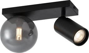 Nowoczesna lampa sufitowa czarna 2-punktowa z możliwością przechylania - Lesly