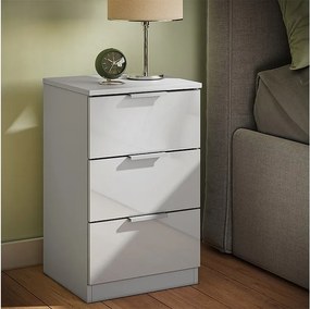 Stolik nocny biały wysoki połysk 37.6x35x61.8 fino