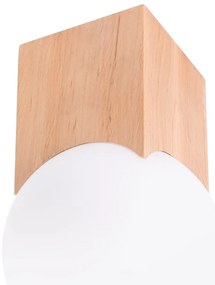 Lampa sufitowa w naturalnym kolorze ze szklanym kloszem 12x12 cm Rayer – Nice Lamps