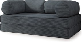 Masseno Sofa piankowa ALVIO z funkcją spania, Kanapa z pianki do salonu, Bezmontażowa, Tkanina sztruksowa – Grafitowy POSO 34