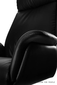 Czarny fotel gabinetowy z ekoskóry Apus PU