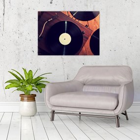 Obraz na szkle płyt gramofonowych (70x50 cm)